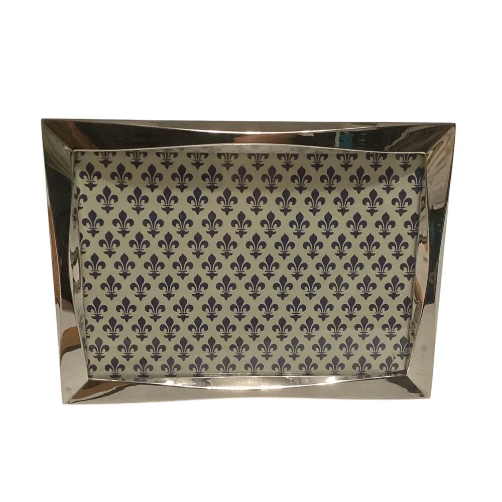 Hudson Hill Silver Tone Concave 4x6 Picture Frame Modern Tabletop Decor